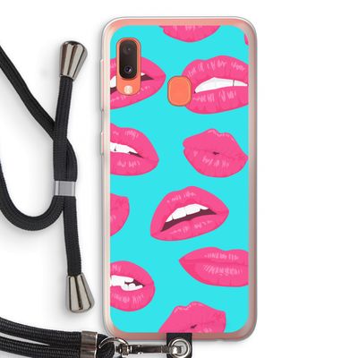 Bite my lip: Samsung Galaxy A20e Transparant Hoesje met koord