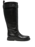 Tory Burch bottes Double T à bout en amande - Noir