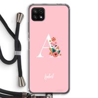 Pink Bouquet: Samsung Galaxy A22 5G Transparant Hoesje met koord