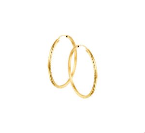 TFT Creolen Vierkante Buis Gediamanteerd Geelgoud Gediamanteerd 1.5 mm x 28 mm