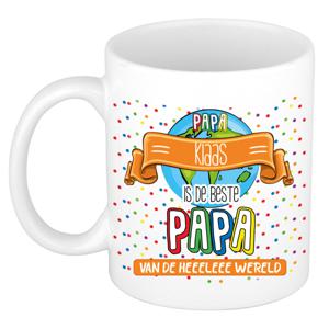 Naam mok papa Klaas - wit - de beste - keramiek - 300 ml - Vaderdag/verjaardag