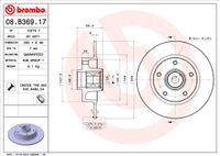 Remschijf BREMBO, Remschijftype: Massief, u.a. für Renault - thumbnail