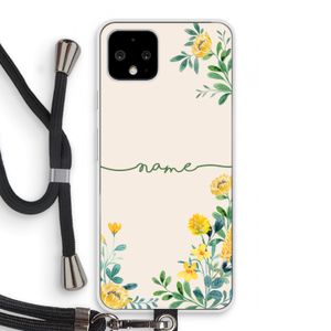 Gele bloemen: Pixel 4 Transparant Hoesje met koord