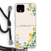 Gele bloemen: Pixel 4 Transparant Hoesje met koord