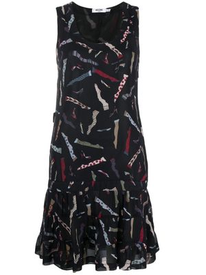 Moschino Pre-Owned robe évasée à imprimé graphique (années 2000) - Noir