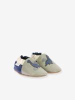 Zachte leren slofjes voor baby's Dino Time 974960 ROBEEZ©. blauw