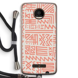 Marrakech Pink: Motorola Moto Z Force Transparant Hoesje met koord
