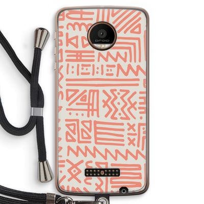 Marrakech Pink: Motorola Moto Z Force Transparant Hoesje met koord