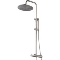 Wiesbaden Caral Thermostatische Regendoucheset - Opbouw - Geborsteld Staal PVD