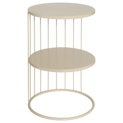 Atmosphera Bijzettafel Kobu - beige - metaal - rond - D36 x H52 cm - salontafel/koffietafel Atmosphera Bijzettafel Kobu - beige - metaal - rond - D36 x H52 cm - salontafel/koffietafel