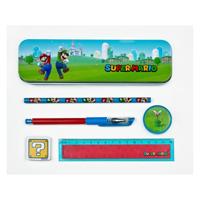 Undercover Super mario schoolset in blik, 7dlg.