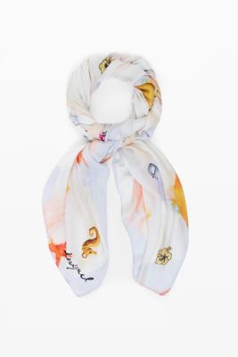 rechthoekige foulard charms - BROWN - U