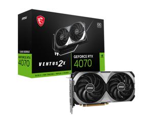 MSI Nvidia GeForce RTX 4070 Videokaart VENTUS 2X E OC 12 GB GDDR6X-RAM PCIe x16 DisplayPort, HDMI NVIDIA G-Sync , Overclocked