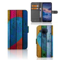 Nokia 5.4 | Book Style Case | Wood Heart - Cadeau voor je Vriend
