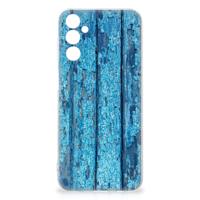 Samsung Galaxy M14 | Bumper Hoesje | Wood Blue Samsung Galaxy M14 | Bumper Hoesje | Wood Blue