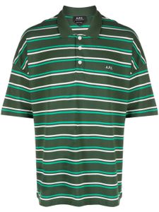 A.P.C. polo rayé à logo brodé - Vert