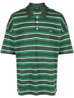 A.P.C. polo rayé à logo brodé - Vert