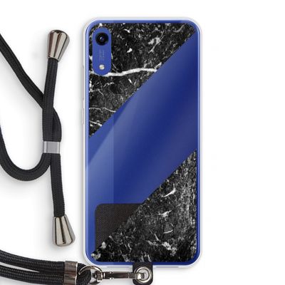 Zwart marmer: Honor Play 8A Transparant Hoesje met koord