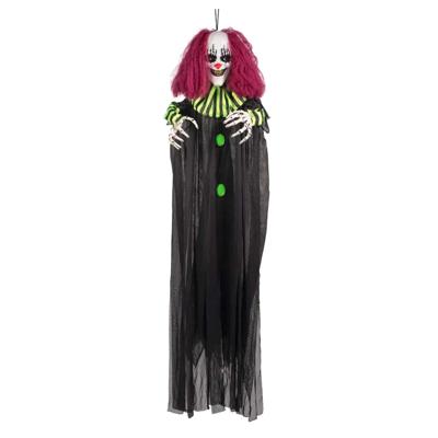 Boland Terror clown - 130 cm - halloween/horror - hangdecoratie - geluid en bewegingssensor