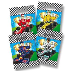 Folat Race/Formule 1 feestzakjes/snoepzakjes - 8x stuks - 18 x 28 cm
