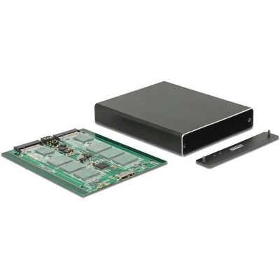 DeLOCK 2x M.2 Key B SATA > SuperSpeed USB 10 Gbps (USB 3.1 Gen 2) met RAID externe behuizing