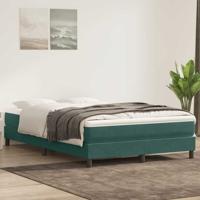 Boxspring zonder matras fluweel donkergroen 140x220 cm