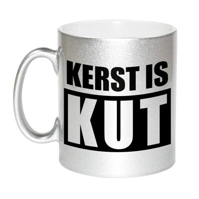 Koffiemok - Kerst is kut - 330 ml - keramiek - zilver - koffiemok / theebeker - Kerstmis - Hater Koffiemok - Kerst is kut - 330 ml - keramiek - zilver - koffiemok / theebeker - Kerstmis - Hater
