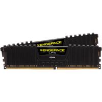 Corsair 16 gb ddr4-3200 (2x 8 gb) kit werkgeheugen (zwart, cmk16gx4m2e3200c16, vengeance lpx, xmp 2.0)