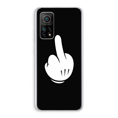 Middle finger black: Xiaomi Mi 10T 5G Transparant Hoesje