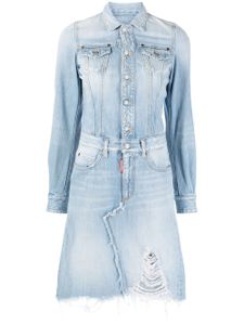 DSQUARED2 robe en jean à effet usé - Bleu