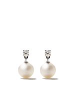 TASAKI boucles d'oreilles en or blanc 18ct ornées de perles Akoya et de diamants - Argent