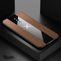 Voor OPPO Reno Z XINLI stiksels doek Textue schokbestendig TPU beschermhoes (bruin)