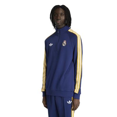 adidas Real Madrid Originals Trainingstrui 1/4-Zip Donkerblauw Wit Goud adidas Real Madrid Originals Trainingstrui 1/4-Zip Donkerblauw Wit Goud