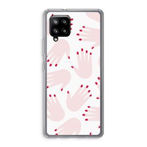 Hands pink: Samsung Galaxy A42 5G Transparant Hoesje