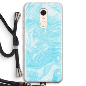 Waterverf blauw: Xiaomi Redmi 5 Transparant Hoesje met koord