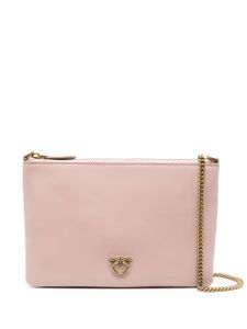 PINKO sac porté épaule en cuir à plaque logo - Rose