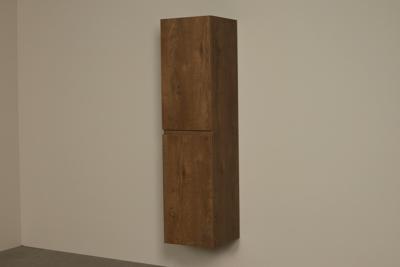 Hoher Badezimmerschrank Dunkel Eiche Iva 140 cm