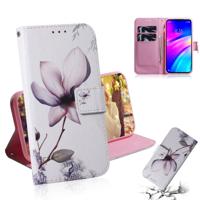 Magnolia bloem patroon gekleurde tekening horizontale Flip lederen case voor Xiaomi Redmi 7 met houder & card slots & portemonnee