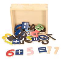 40x Magnetische houten cijfers/nummers gekleurd   -