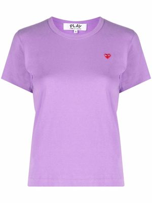 Comme Des Garçons Play t-shirt en coton à logo brodé - Violet