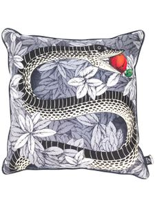 Fornasetti coussin à imprimé serpent - Gris