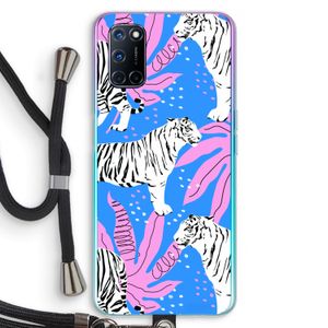 Tijger: Oppo A92 Transparant Hoesje met koord