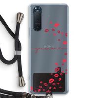 Kusjes: Sony Xperia 5 II Transparant Hoesje met koord