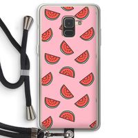 Watermeloen: Samsung Galaxy A8 (2018) Transparant Hoesje met koord