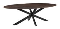 LABEL51 Ovale Eettafel 'James' Mangohout, 210 x 100cm, kleur Espresso