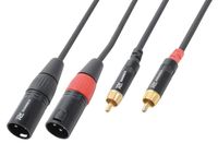 PD Connex Kabel 2x XLR Male - 2x RCA 3m Black - thumbnail