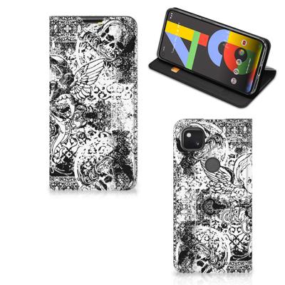 Mobiel BookCase Google Pixel 4a Skulls Angel Mobiel BookCase Google Pixel 4a Skulls Angel
