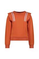 B.Nosy Meisjes sweater ruffel - Sara - Orange glo