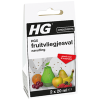 HGX Fruitvliegjesval Navulling - 2x20ml - Effectieve Bestrijding voor een Vliegenvrije Omgeving
