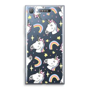 Rainbow Unicorn: Sony Xperia XZ1 Transparant Hoesje